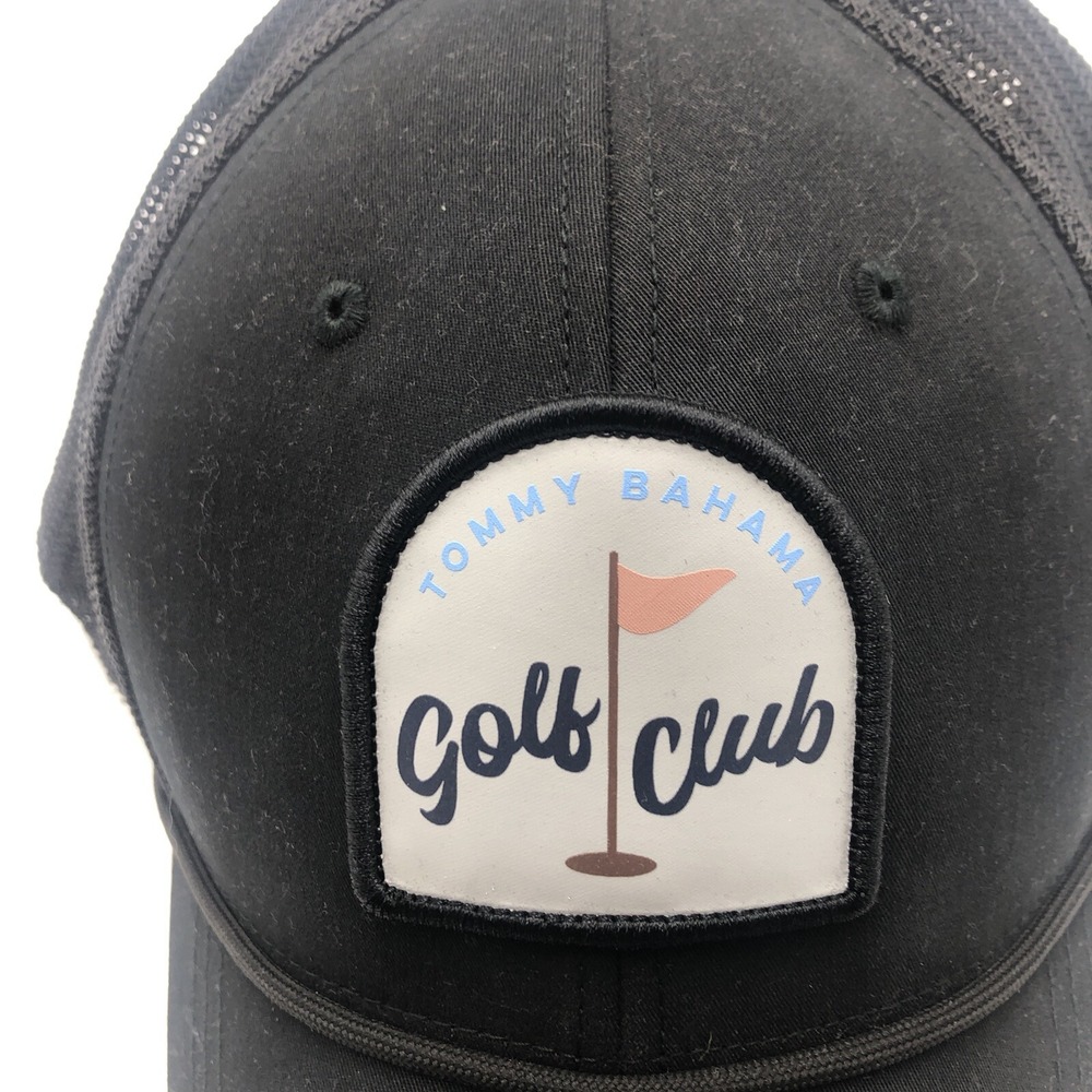 NWT Tommy Bahama Golf Cap Snap Back Adjustable Black Vented Golfing Front Patch - Picture 2 of 16